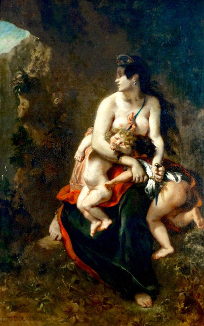 Medea About to Kill Her Children Eugène Delacroix