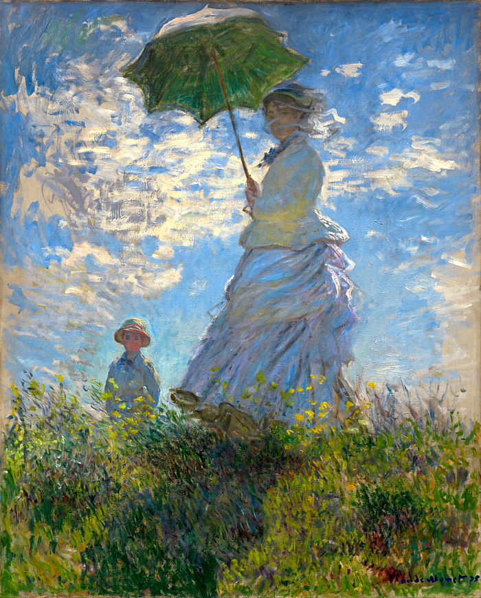 Woman with a Parasol, Madame Monet and Her Son, by Claude Monet