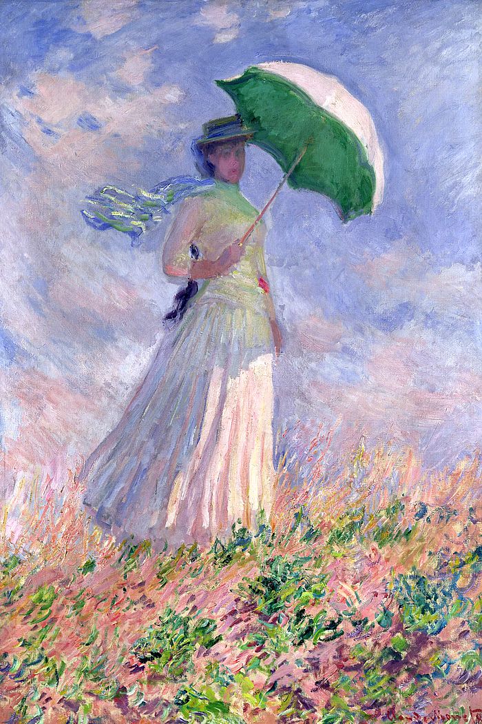 Woman with a Parasol Turned to the Right, by Claude Monet