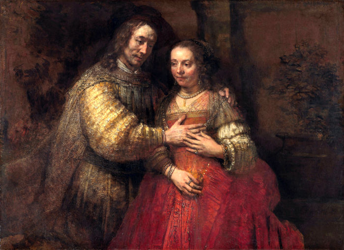 Close up detail of The Return of the Prodigal Son by Rembrandt